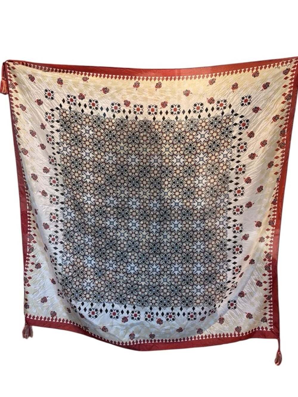Johnny Was Multi-Pattern Silk Scarf with Tassels